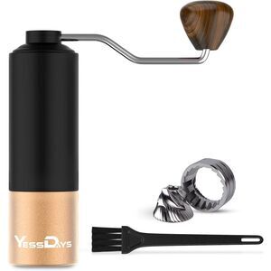 YESSDAYS Manual Coffee Grinder - Premium Stainless Steel Manual Coffee Burr with